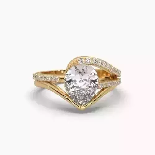 Printable 3D jewelry model of Solitaire Lady Ring with Diamond 