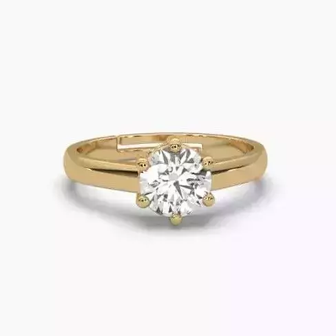 Printable 3D jewelry model of Solitaire Lady Ring with Diamond 
