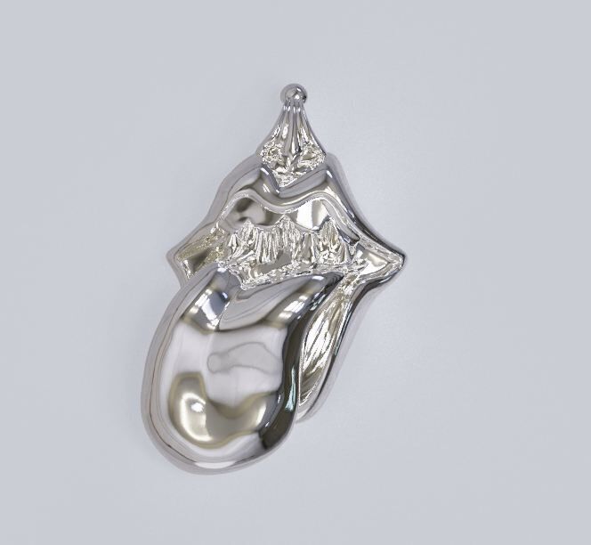 Chrome Hearts Lips Tongue Charm Necklace 3D model 3D printable