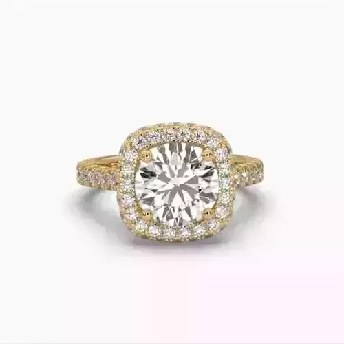 Printable 3D jewelry model of Solitaire Lady Ring with Diamond 