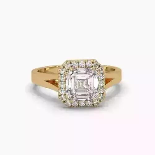 Printable 3D jewelry model of Solitaire Lady Ring with Diamond 