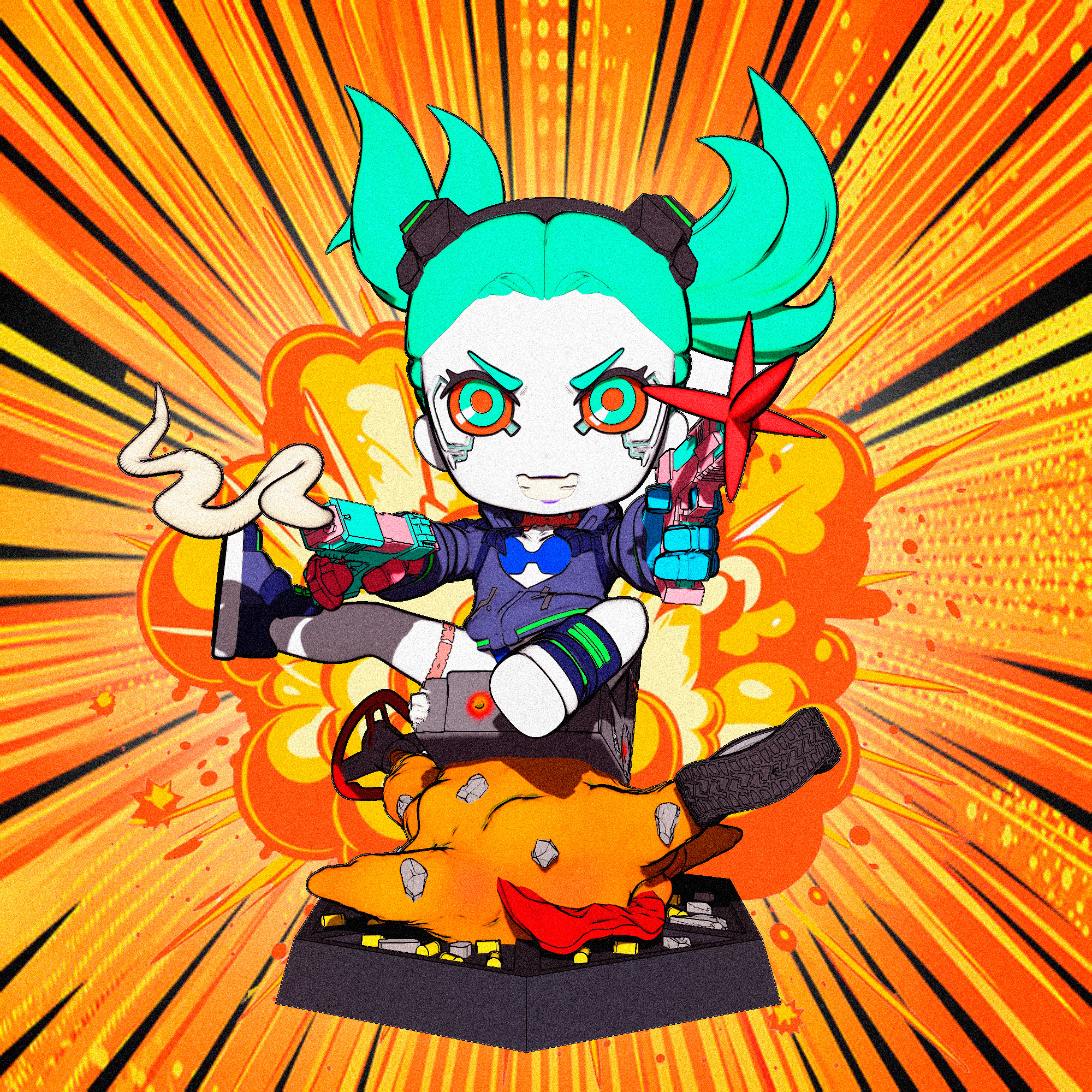 Rebecca - Chibi Figure from Cyberpunk Edgerunners 3D print model_3