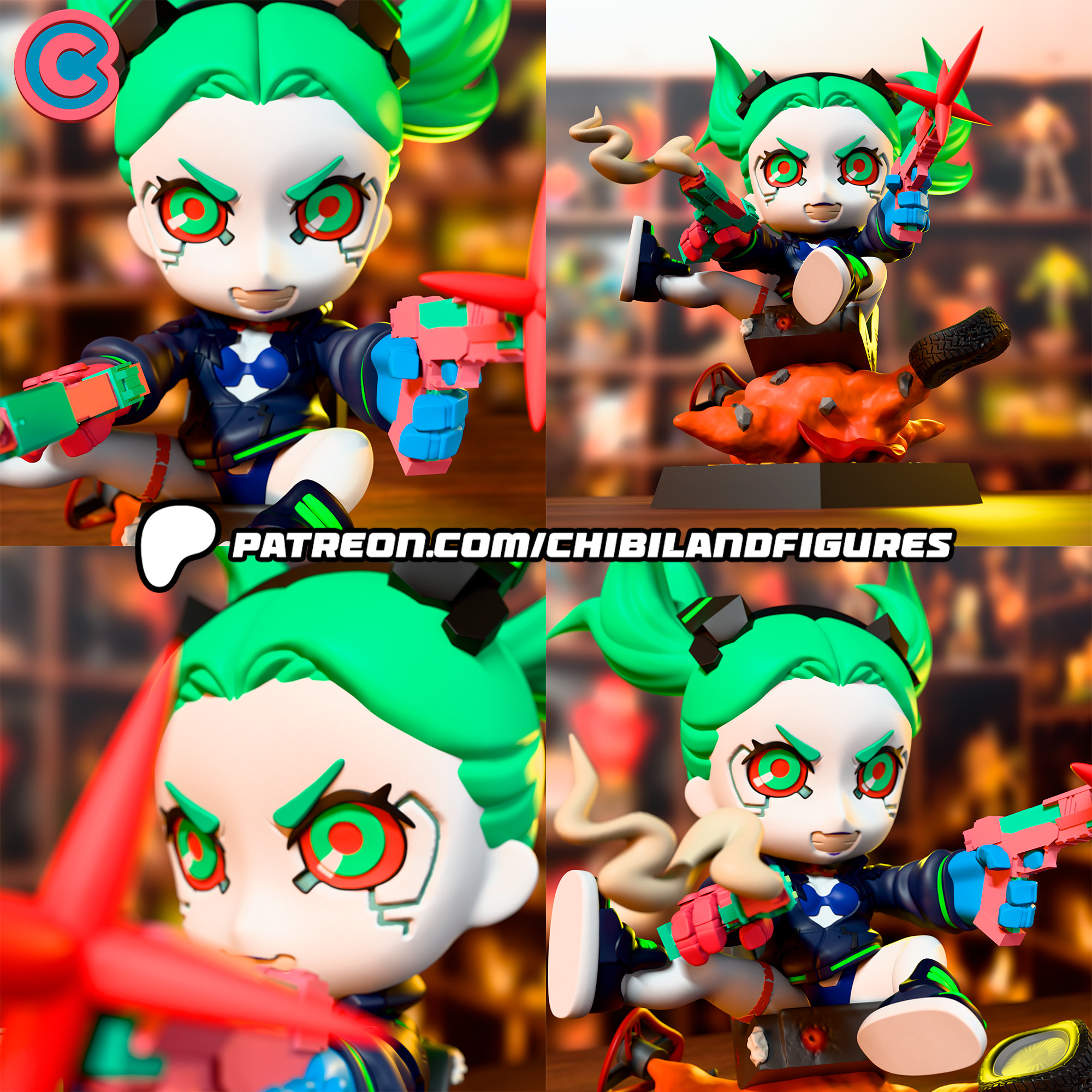 Rebecca - Chibi Figure from Cyberpunk Edgerunners 3D print model_1