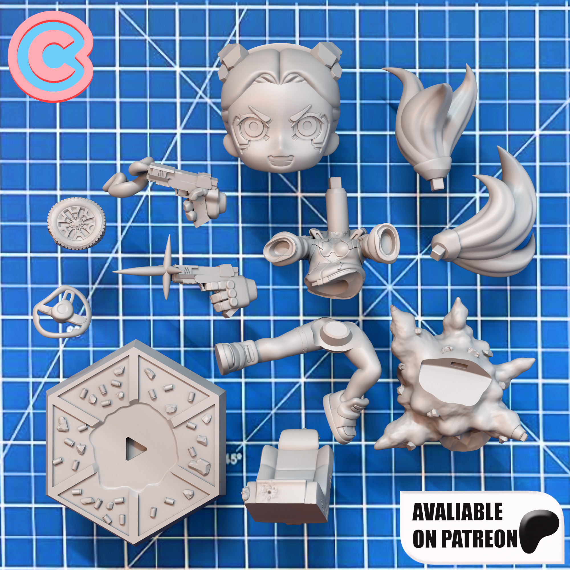 Rebecca - Chibi Figure from Cyberpunk Edgerunners 3D print model_2