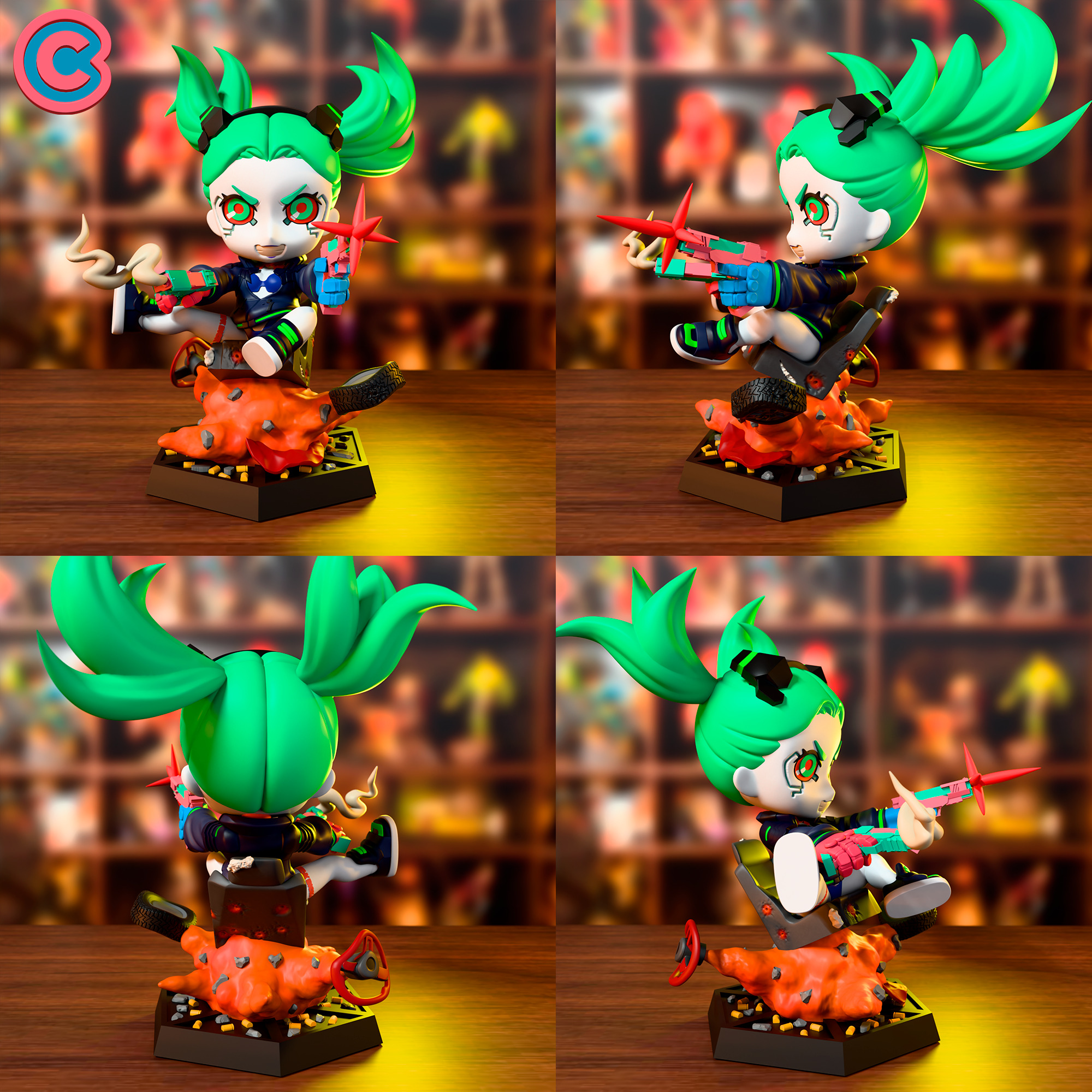 Rebecca - Chibi Figure from Cyberpunk Edgerunners 3D print model_4