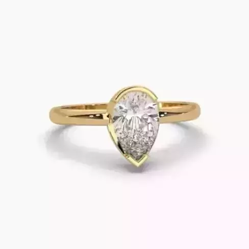 Printable 3D jewelry model of Solitaire Lady Ring with Diamond 