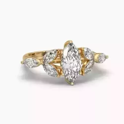 Printable 3D jewelry model of Solitaire Lady Ring with Diamond 