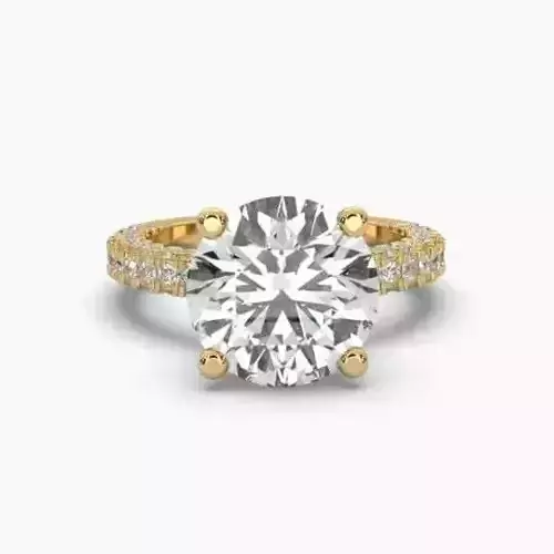 Printable 3D jewelry model of Solitaire Lady Ring with Diamond 