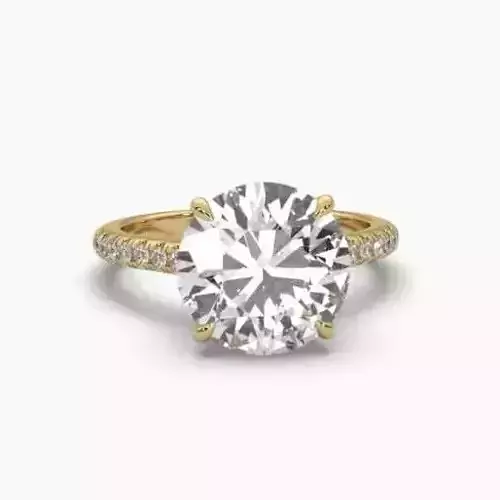 Printable 3D jewelry model of Solitaire Lady Ring with Diamond 