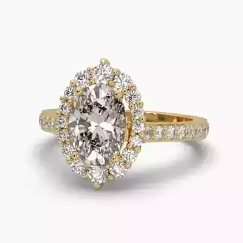 Printable 3D jewelry model of Solitaire Lady Ring with Diamond 