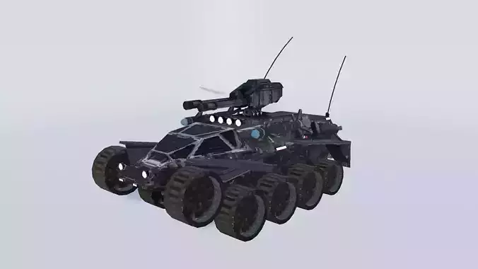 Military Vehicle Tech Turret Low Poly Low-poly 3D model