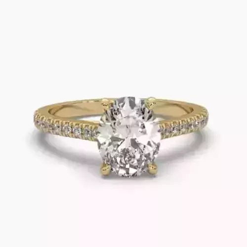 Printable 3D jewelry model of Solitaire Lady Ring with Diamond 