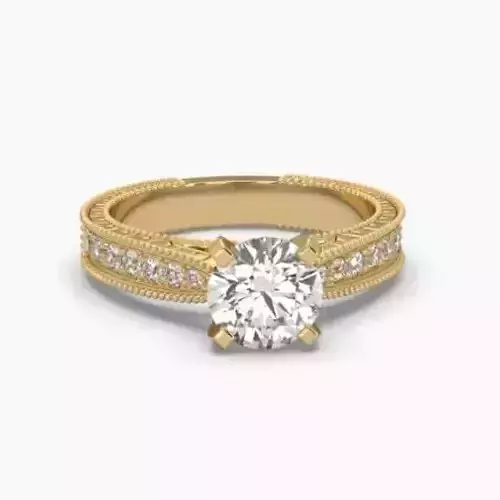 Printable 3D jewelry model of Solitaire Lady Ring with Diamond 