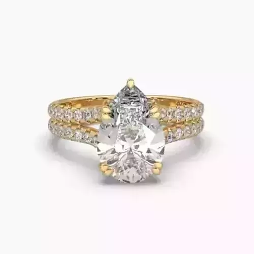 Printable 3D jewelry model of Solitaire Lady Ring with Diamond 