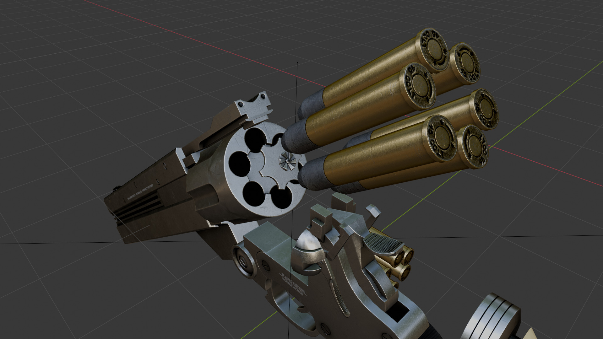 colt 45 long with a weapon case Low-poly 3D model_6