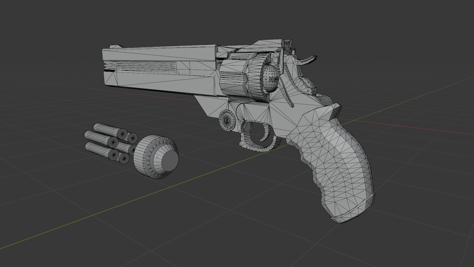 colt 45 long with a weapon case Low-poly 3D model_8