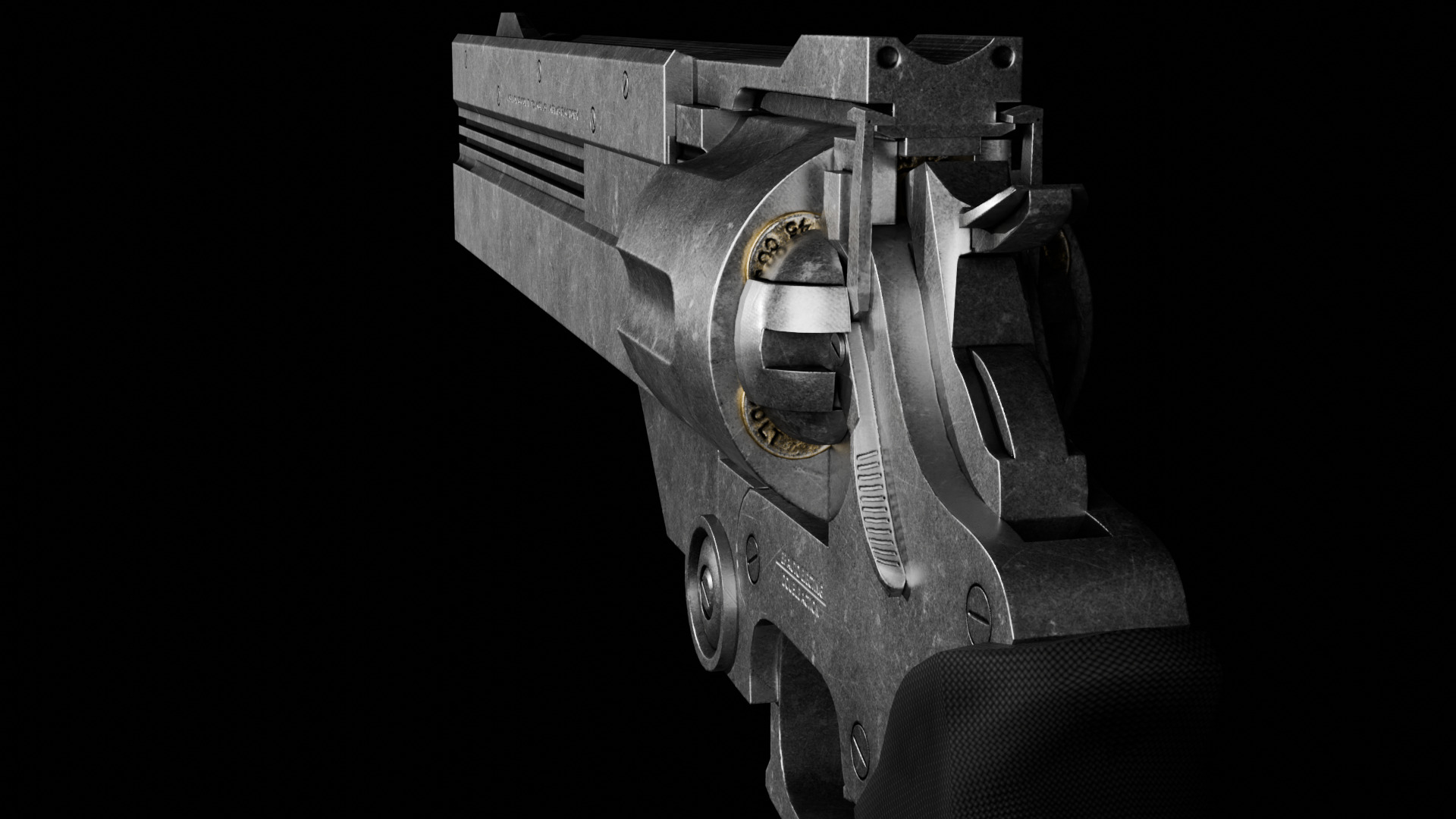 colt 45 long with a weapon case Low-poly 3D model_5