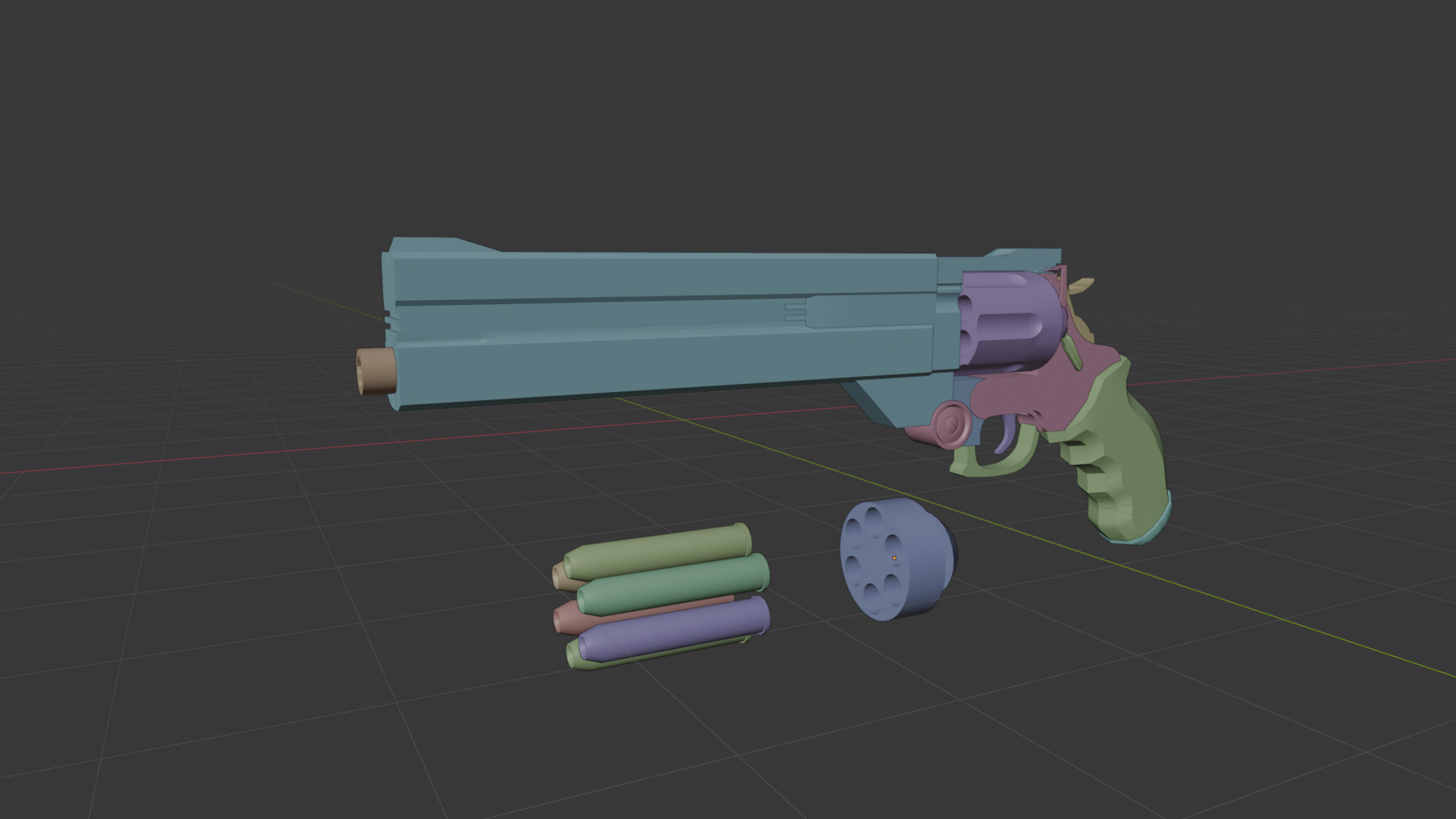 colt 45 long with a weapon case Low-poly 3D model_9