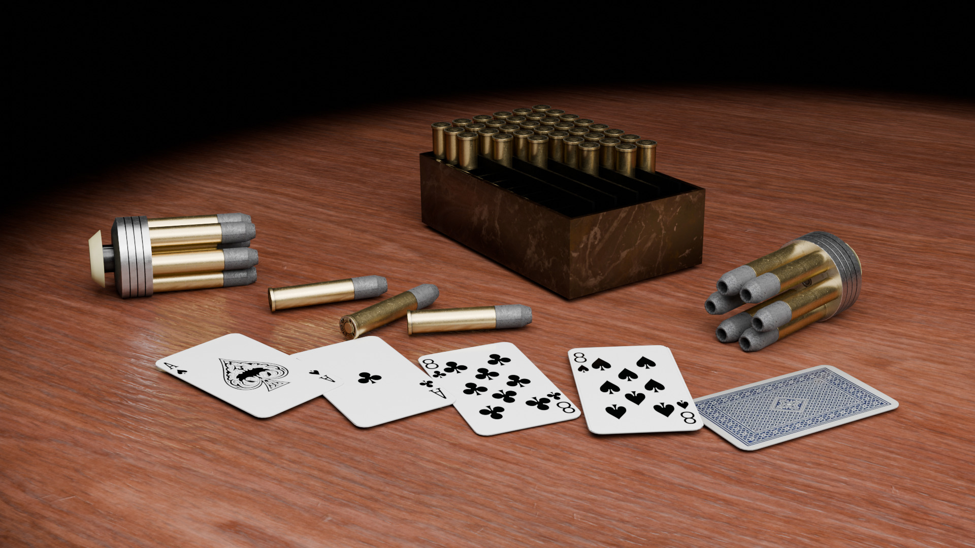 colt 45 long with a weapon case Low-poly 3D model_1