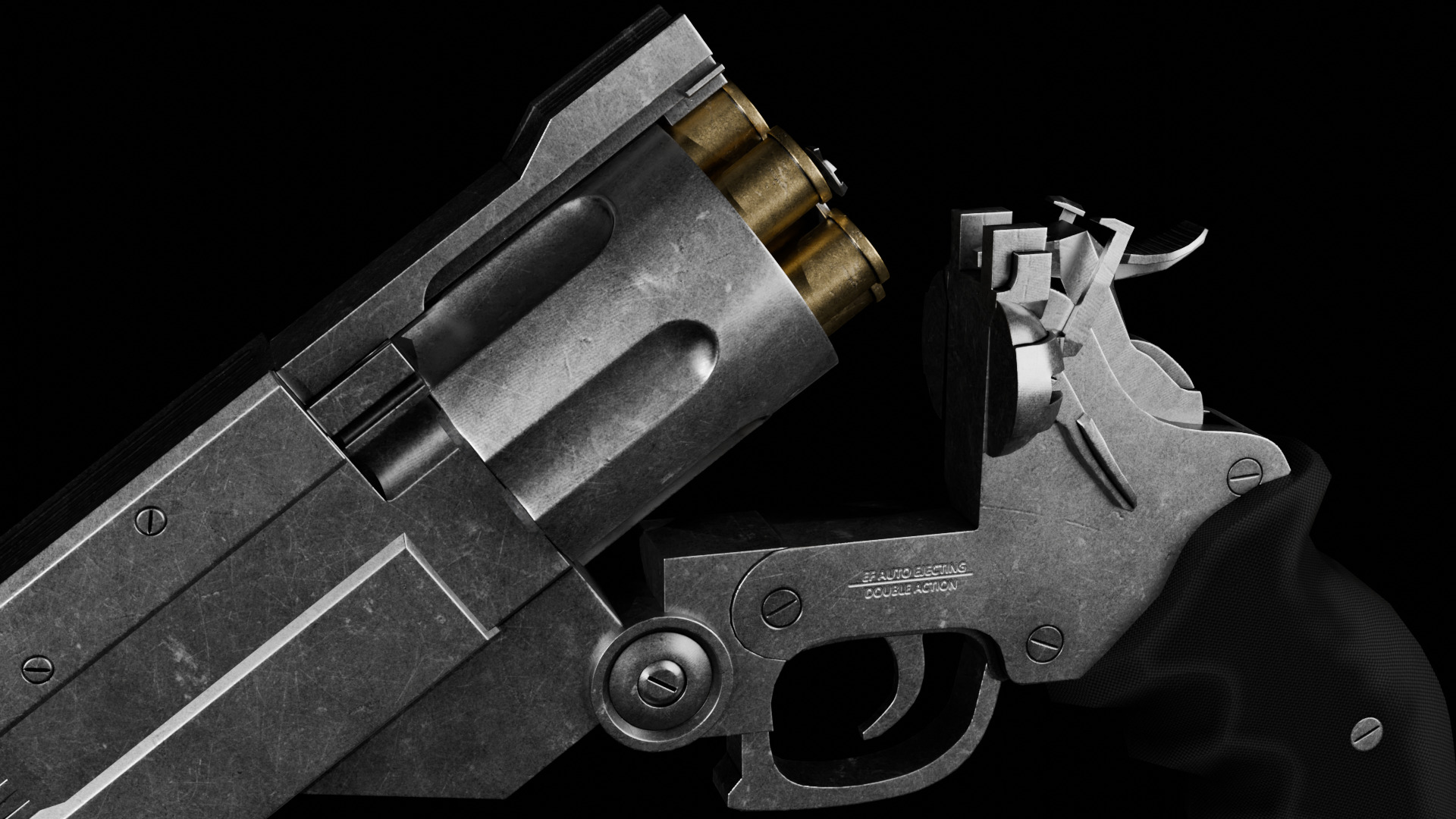 colt 45 long with a weapon case Low-poly 3D model_4