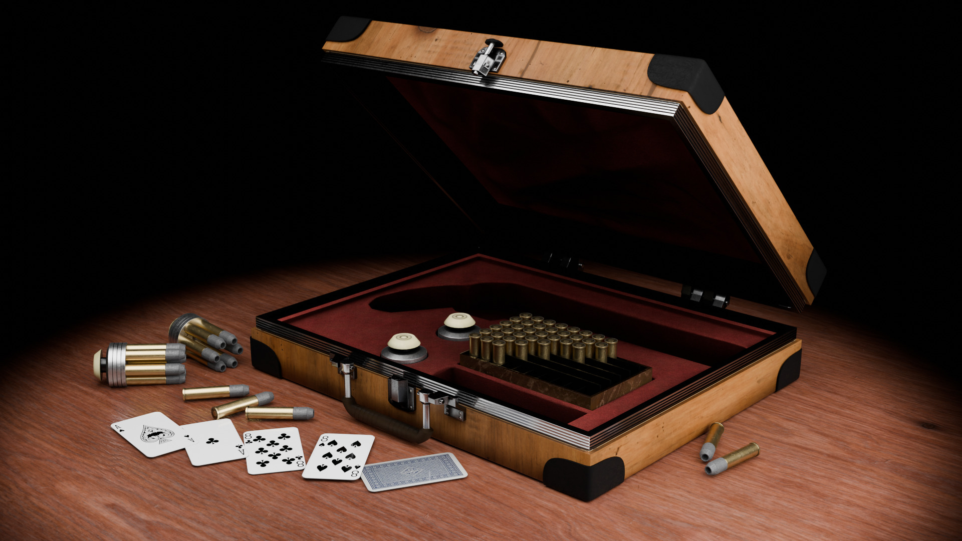 colt 45 long with a weapon case Low-poly 3D model_2