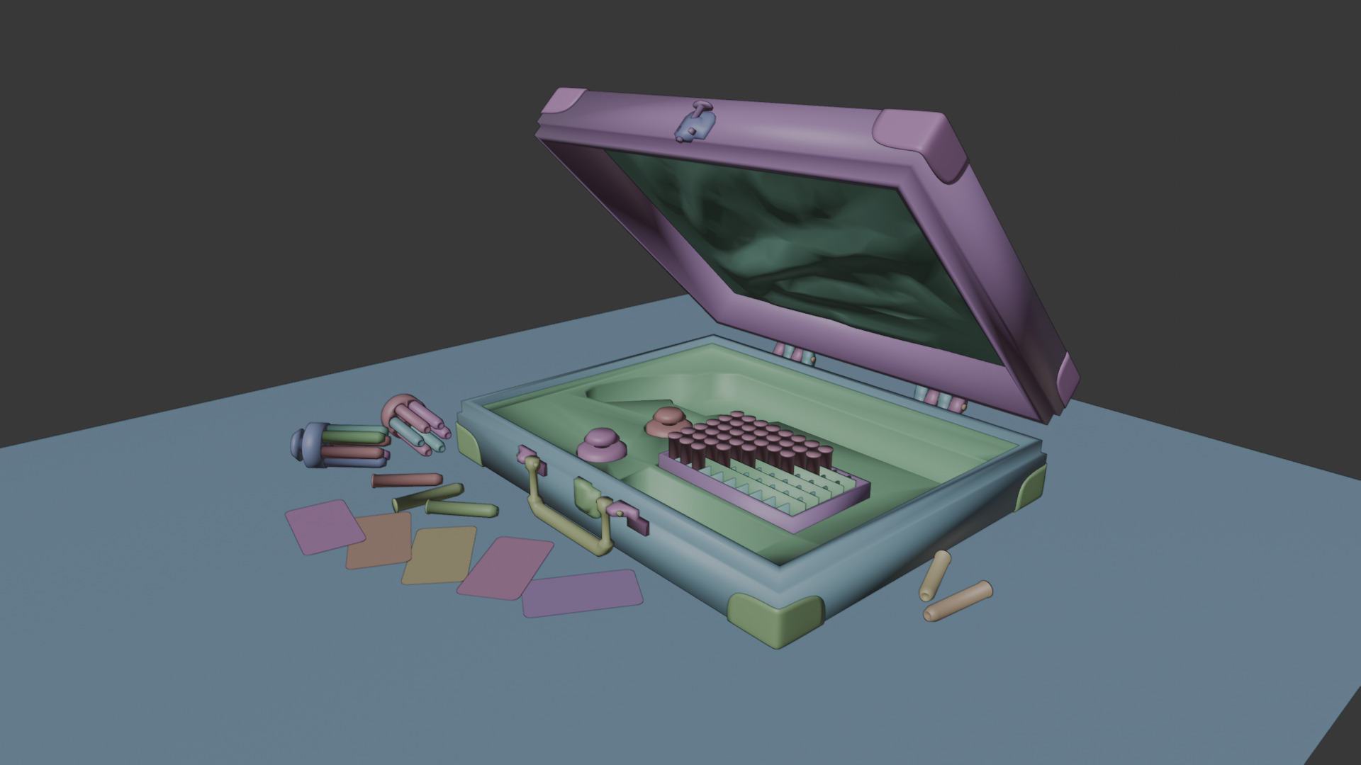 colt 45 long with a weapon case Low-poly 3D model_13