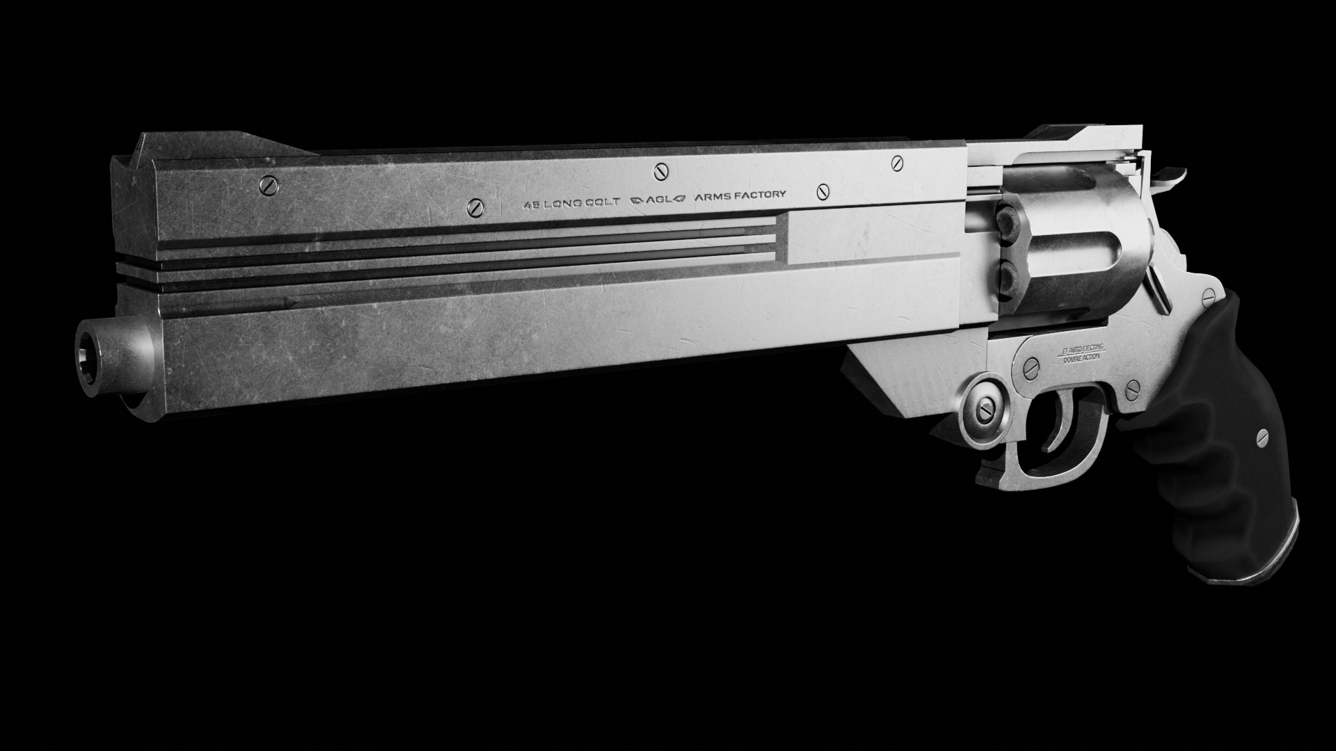 colt 45 long with a weapon case Low-poly 3D model_11