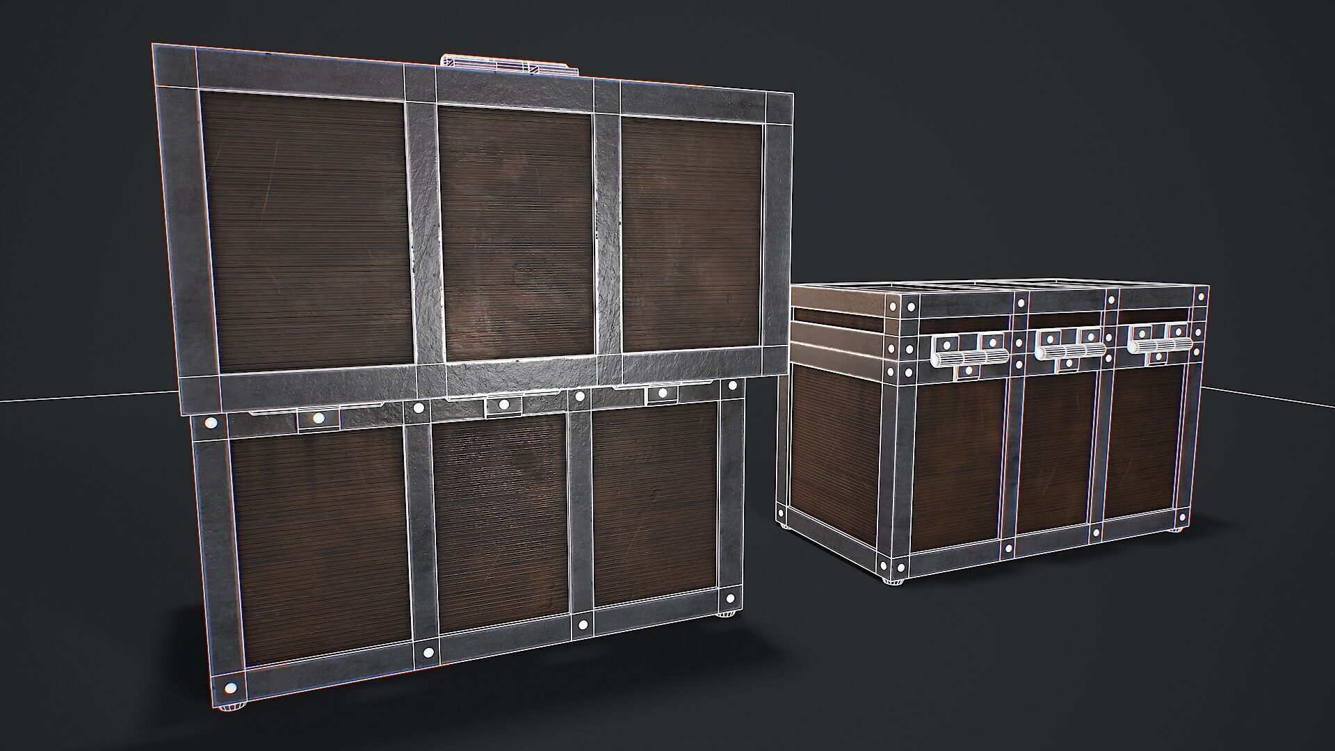 Chest for loot Low-poly 3D model_10