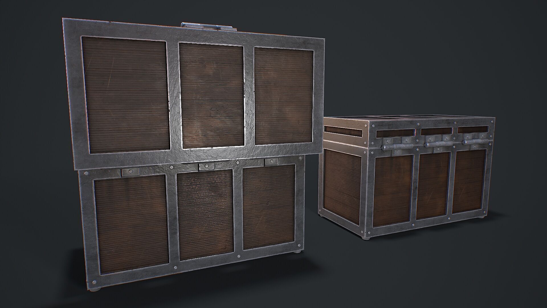 Chest for loot Low-poly 3D model_9