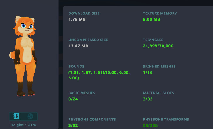 Lunaria - Fox Avatar VRChat 3D model_18