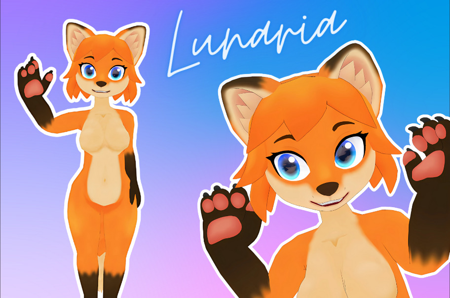 Lunaria - Fox Avatar VRChat 3D model_2