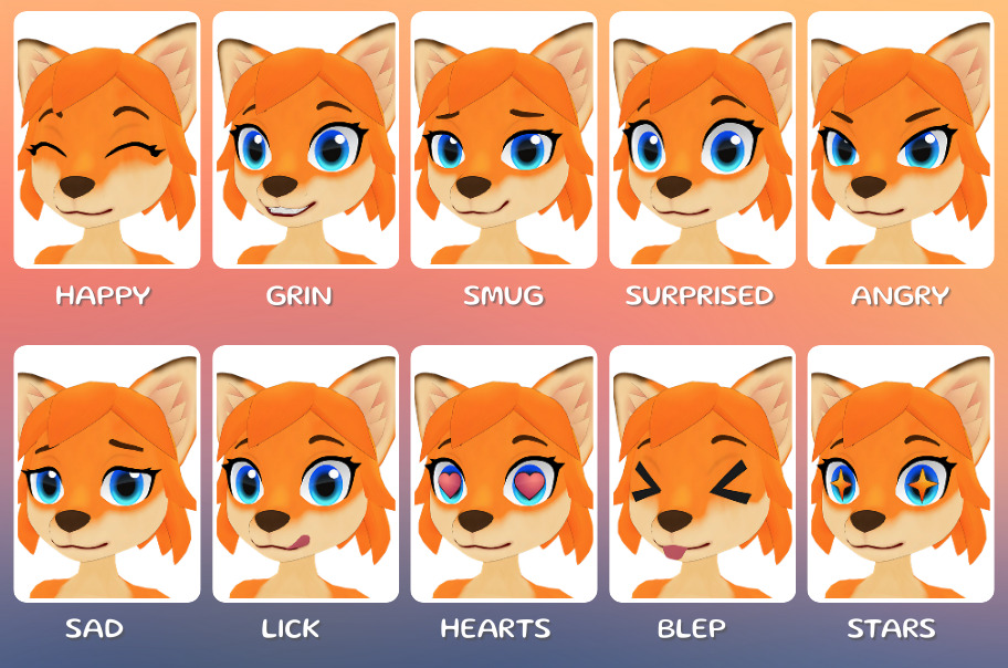 Lunaria - Fox Avatar VRChat 3D model_4