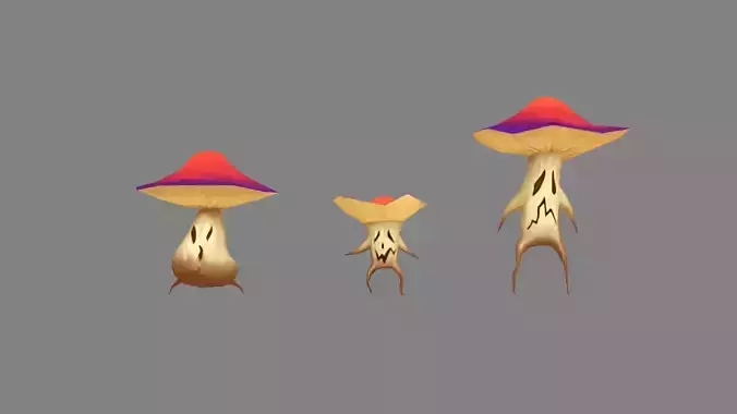 Cartoon Mushroom Ghouls - Mushroom Monster Ghosts