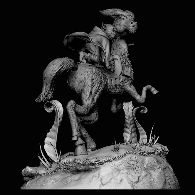 Yoda on Kybuck - Star Wars Jedi Statue - The Clone Wars 3D print model_7