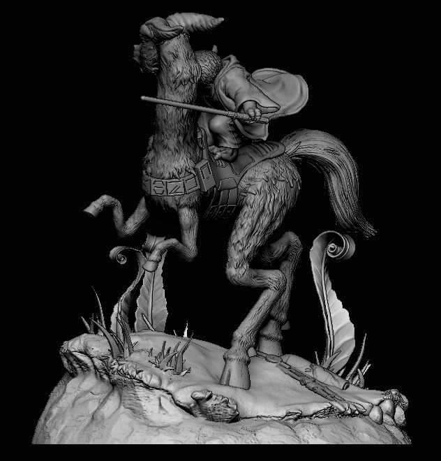 Yoda on Kybuck - Star Wars Jedi Statue - The Clone Wars 3D print model_3