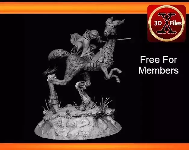 Yoda on Kybuck - Star Wars Jedi Statue - The Clone Wars