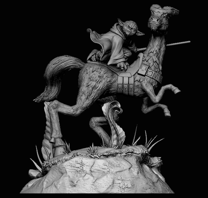 Yoda on Kybuck - Star Wars Jedi Statue - The Clone Wars 3D print model_8