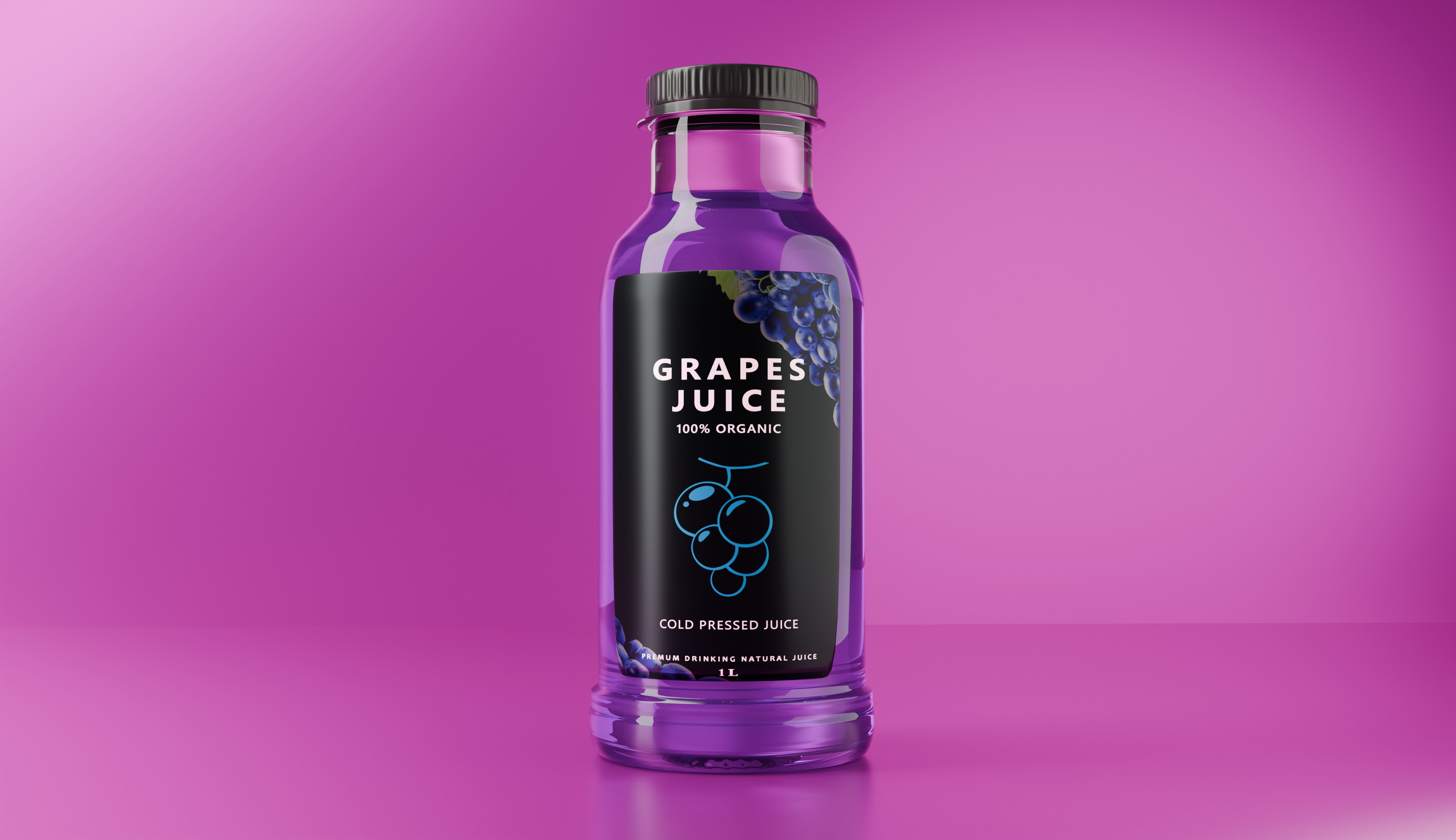 JUICE Bottle 3D Model Strawberry Grape and Orange Free Mockup Free 3D model_1