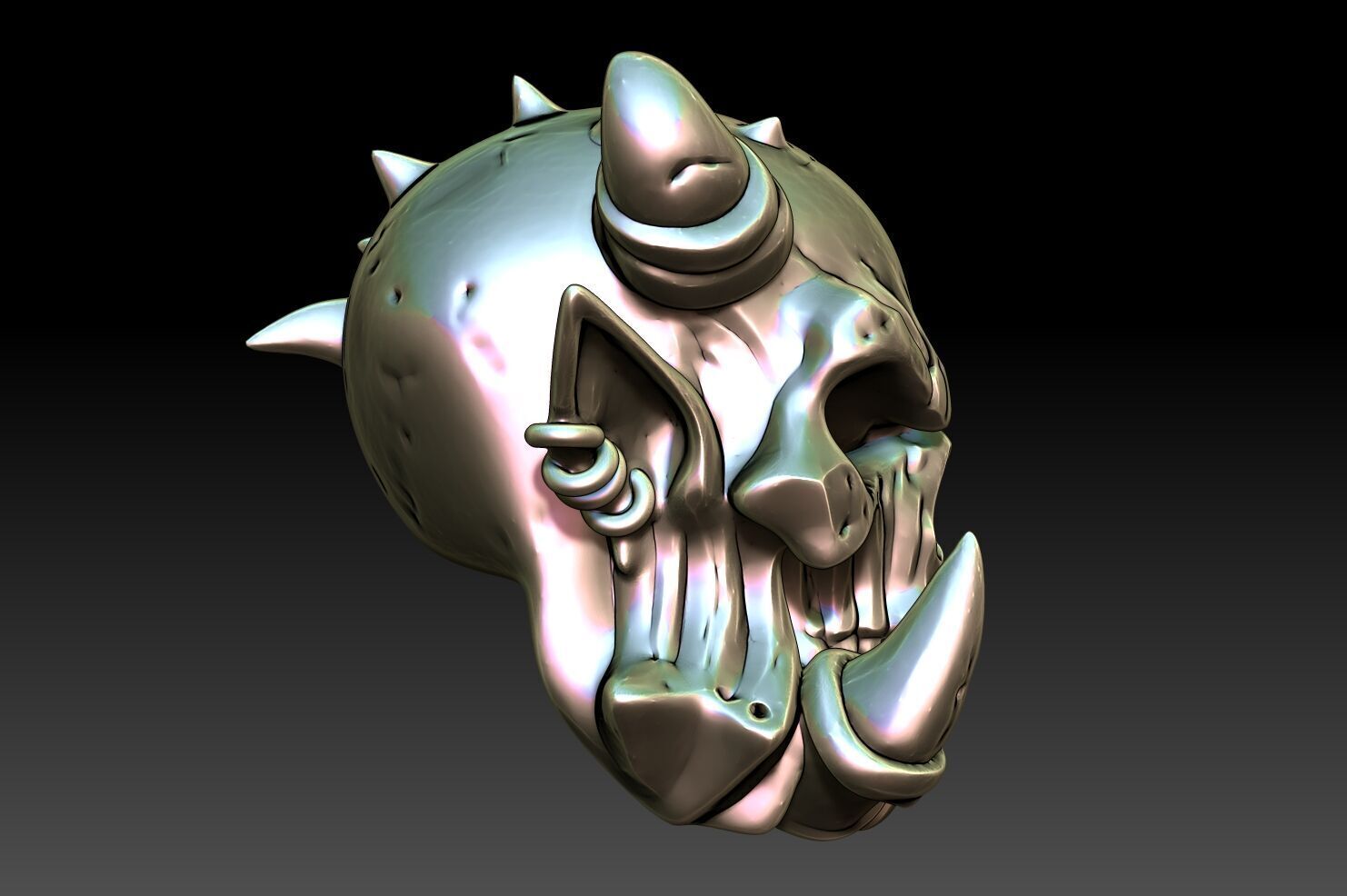 Orc Skull 05-250328 3D print model_3