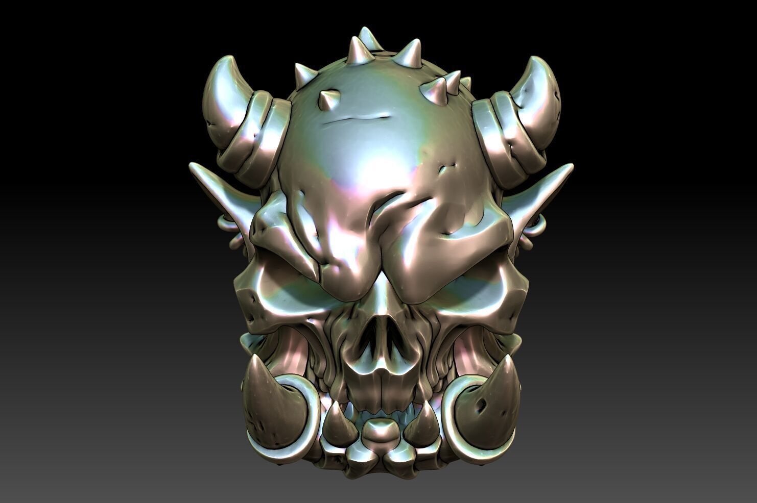 Orc Skull 05-250328 3D print model_7