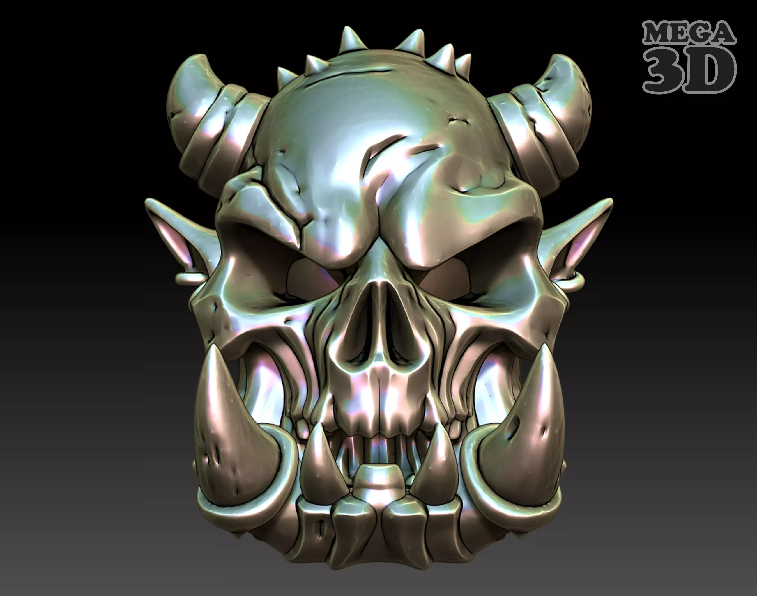 Orc Skull 05-250328 3D print model_0