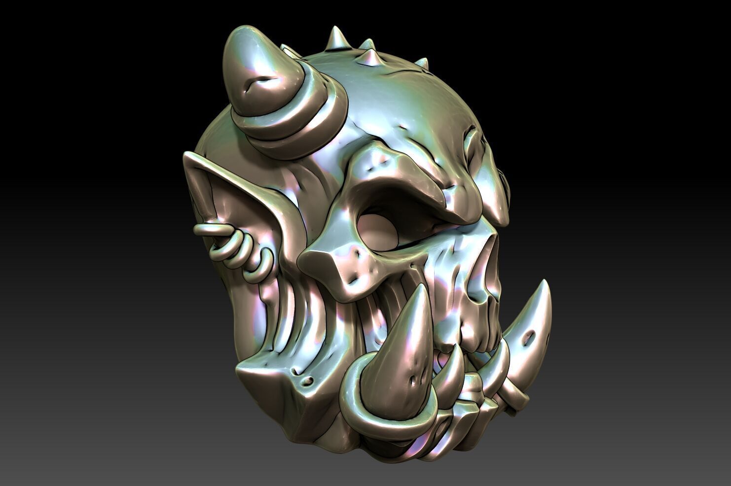 Orc Skull 05-250328 3D print model_2