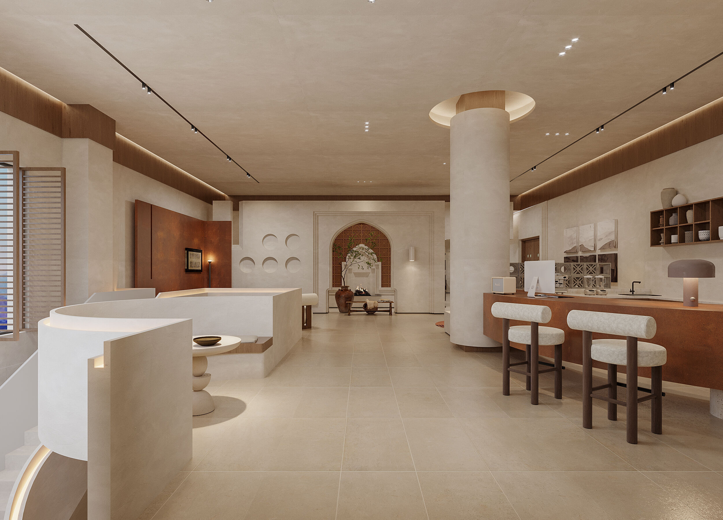 restaurant cafe interior 3D model_1