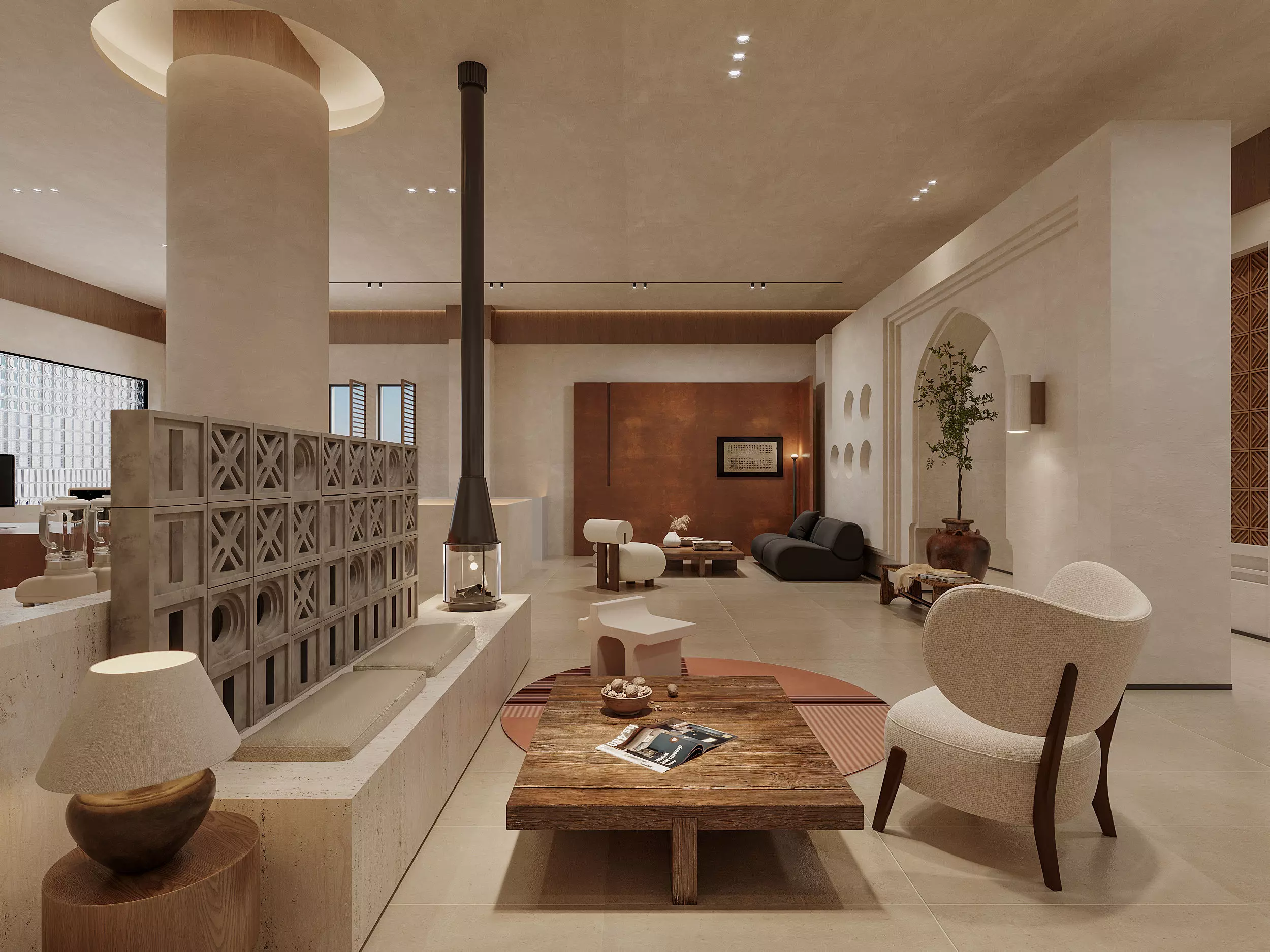 restaurant cafe interior 3D model_0