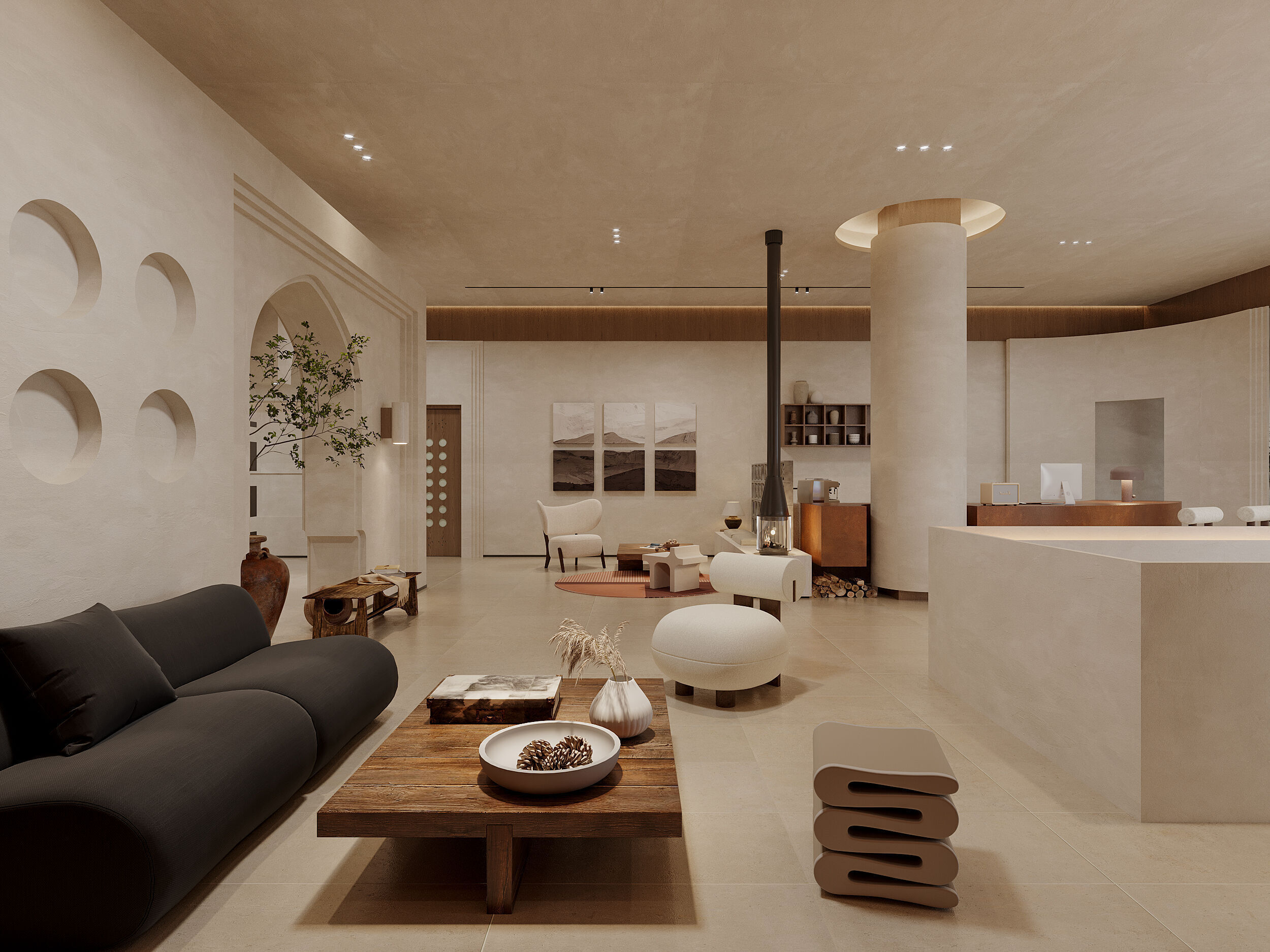 restaurant cafe interior 3D model_2