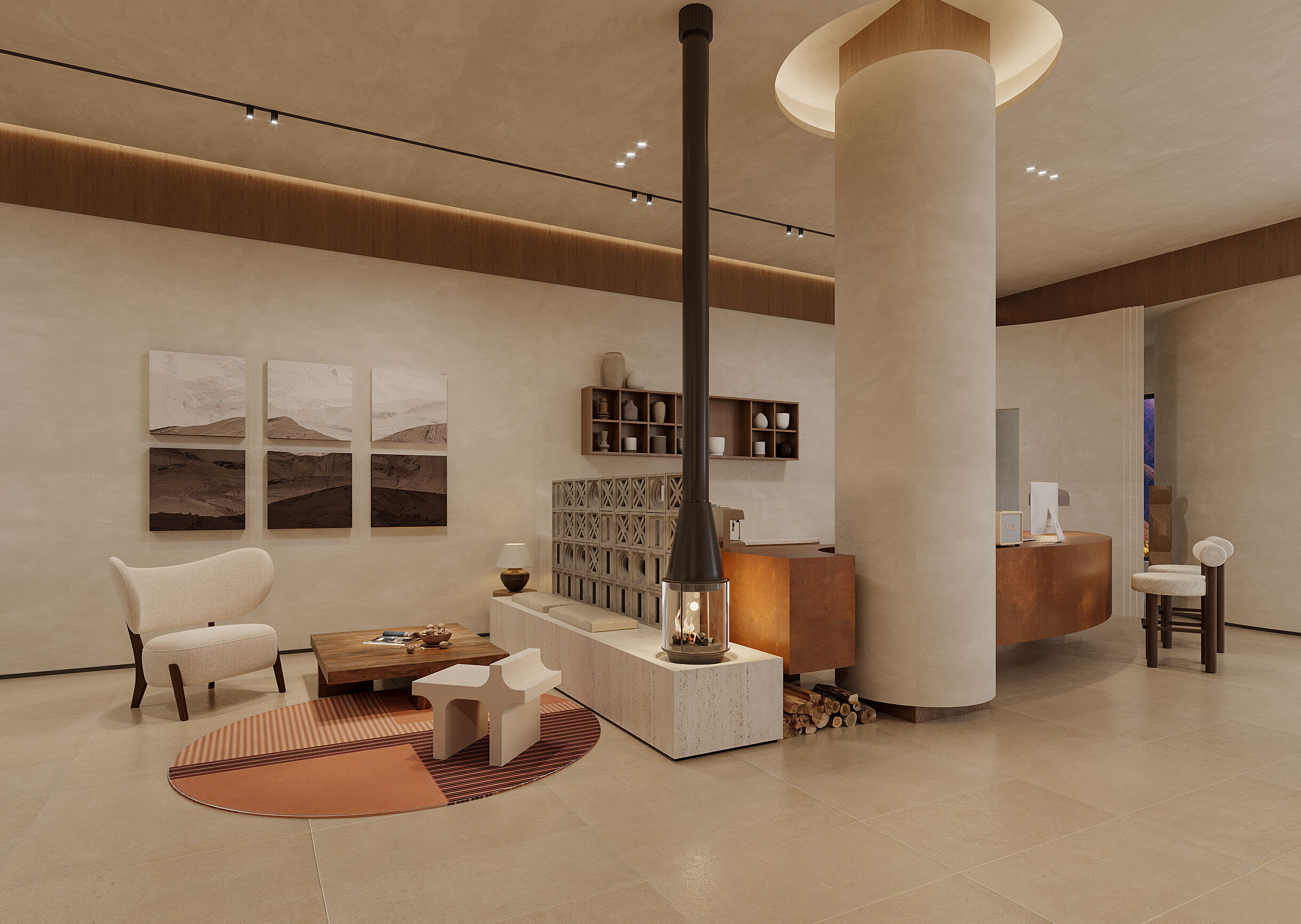 restaurant cafe interior 3D model_3