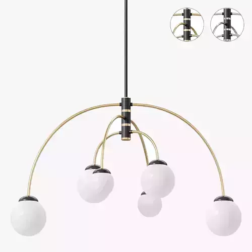 Everard 6 Light Metal Dimmable Chandelier