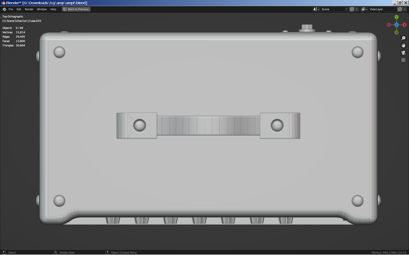 Guitar Amplifier Low-poly 3D model_5