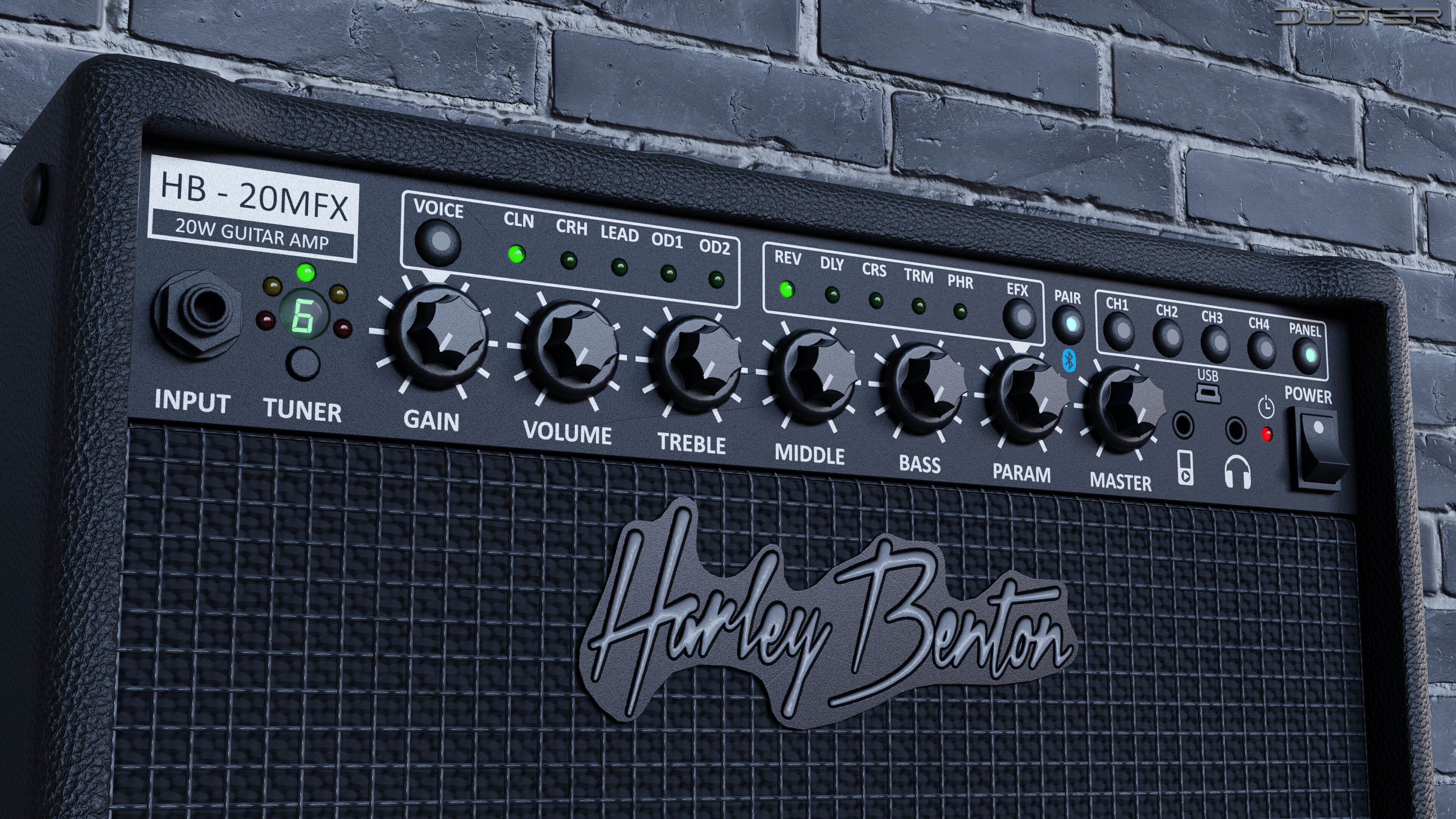 Guitar Amplifier Low-poly 3D model_1