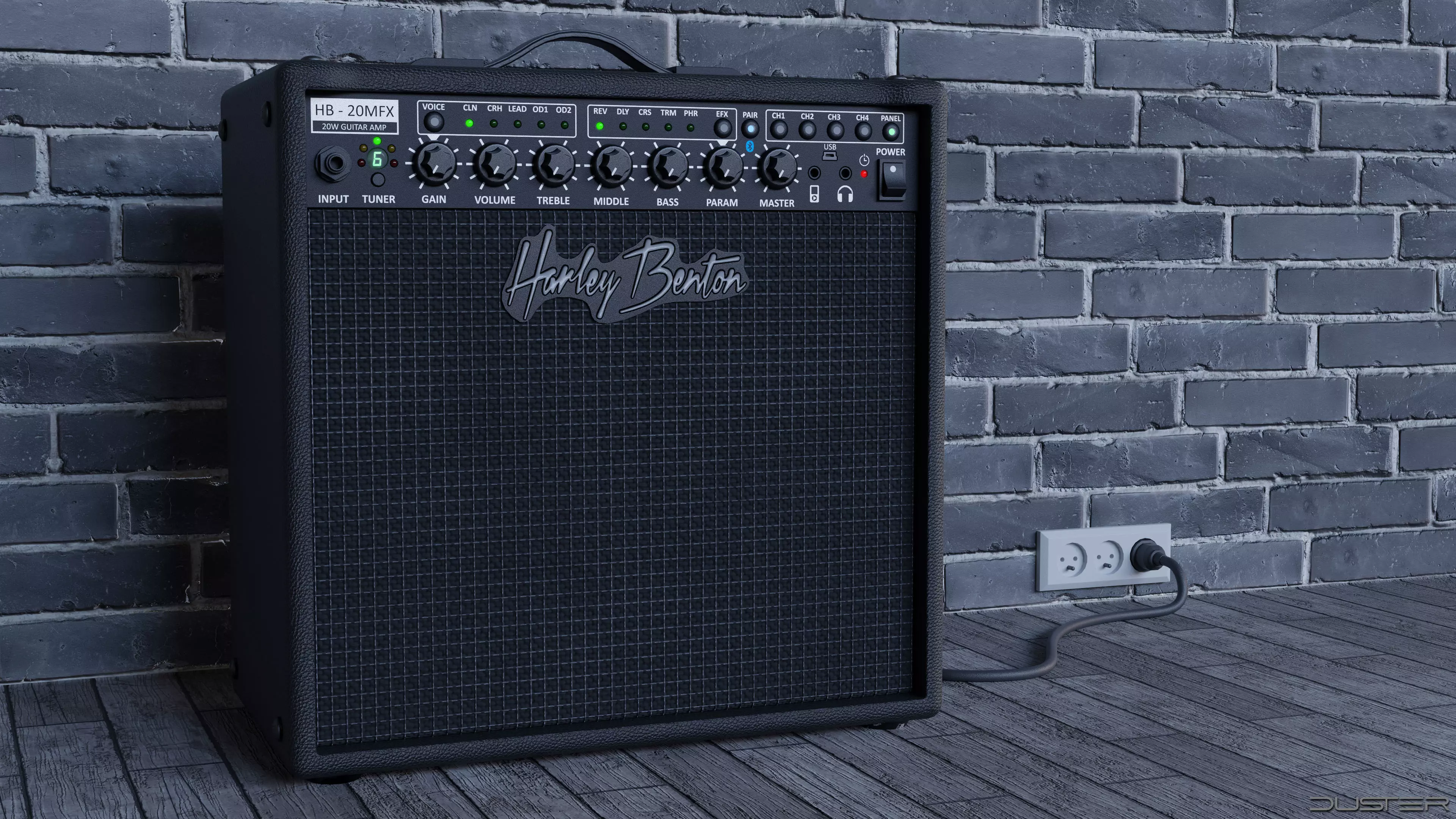Guitar Amplifier Low-poly 3D model_0